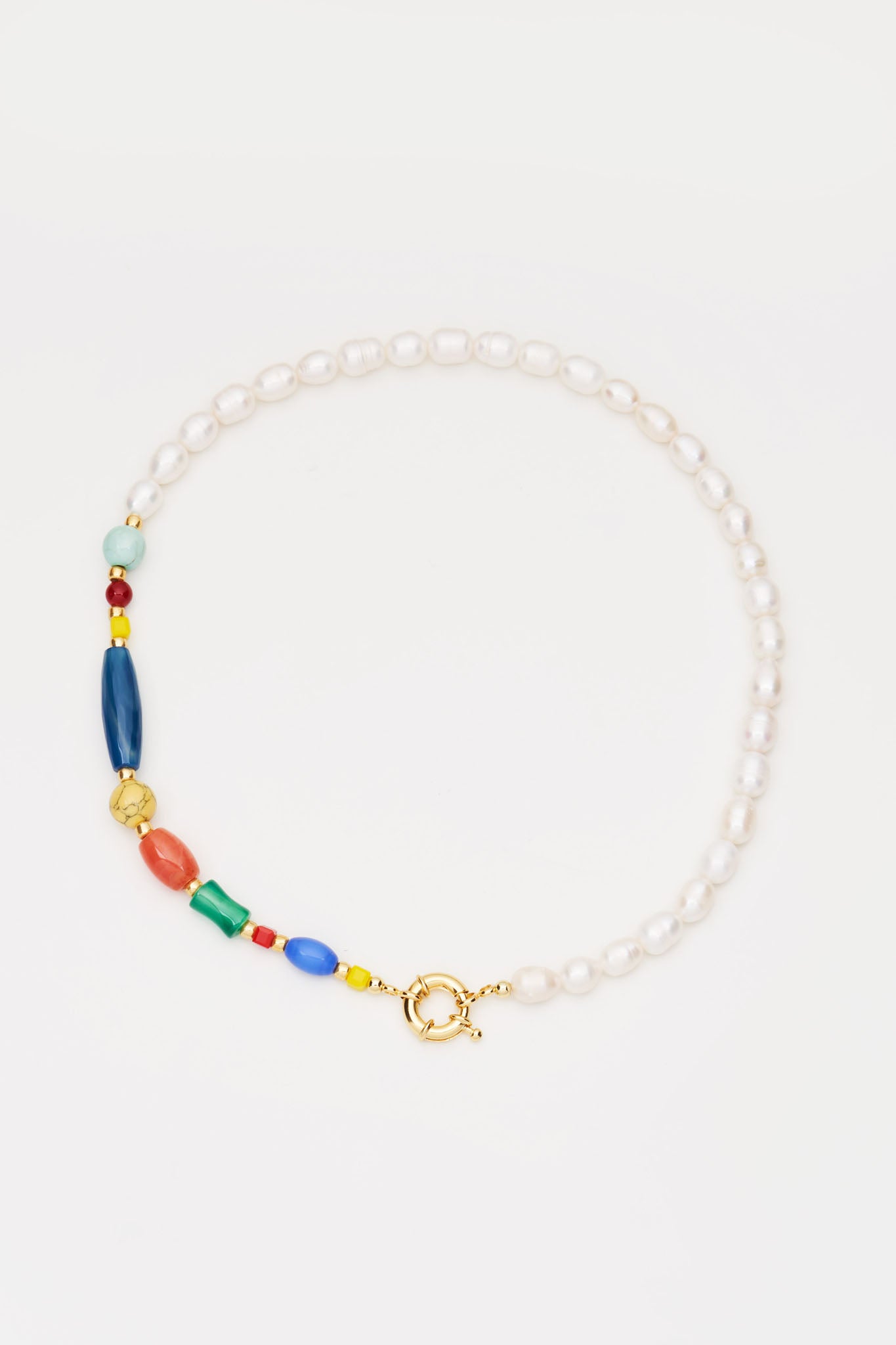 Semi Precious Beads & Kundan Necklace Set
