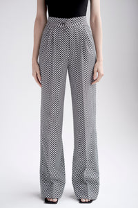 High waist wide leg pants in black and white